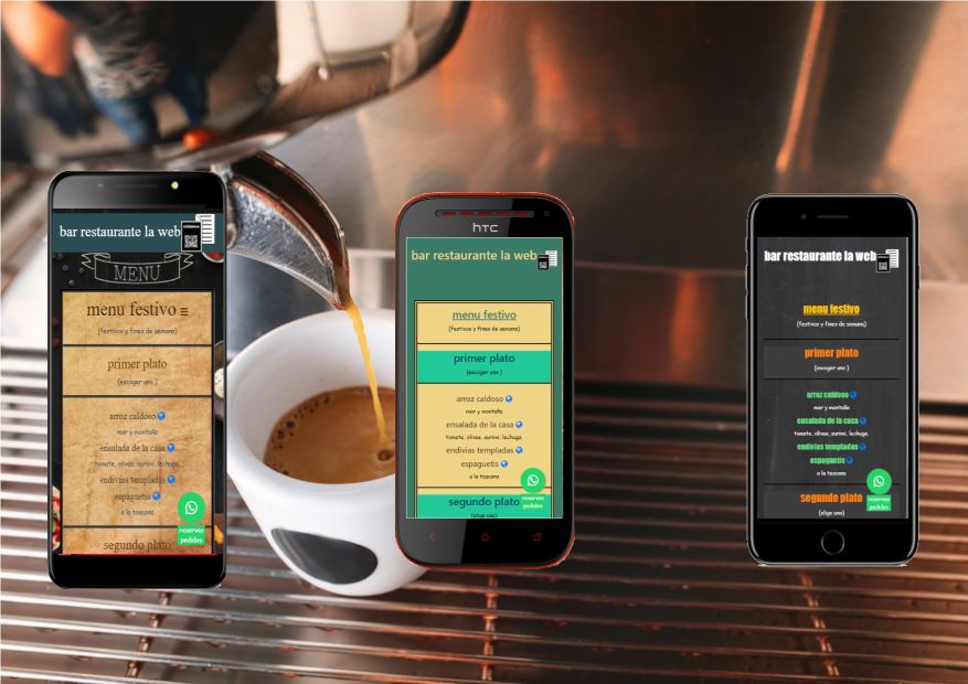 moviles con la app fondo restaurante